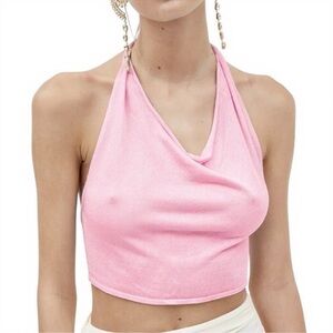 AYA MUSE Cinnabar Halter Top In Light Pink